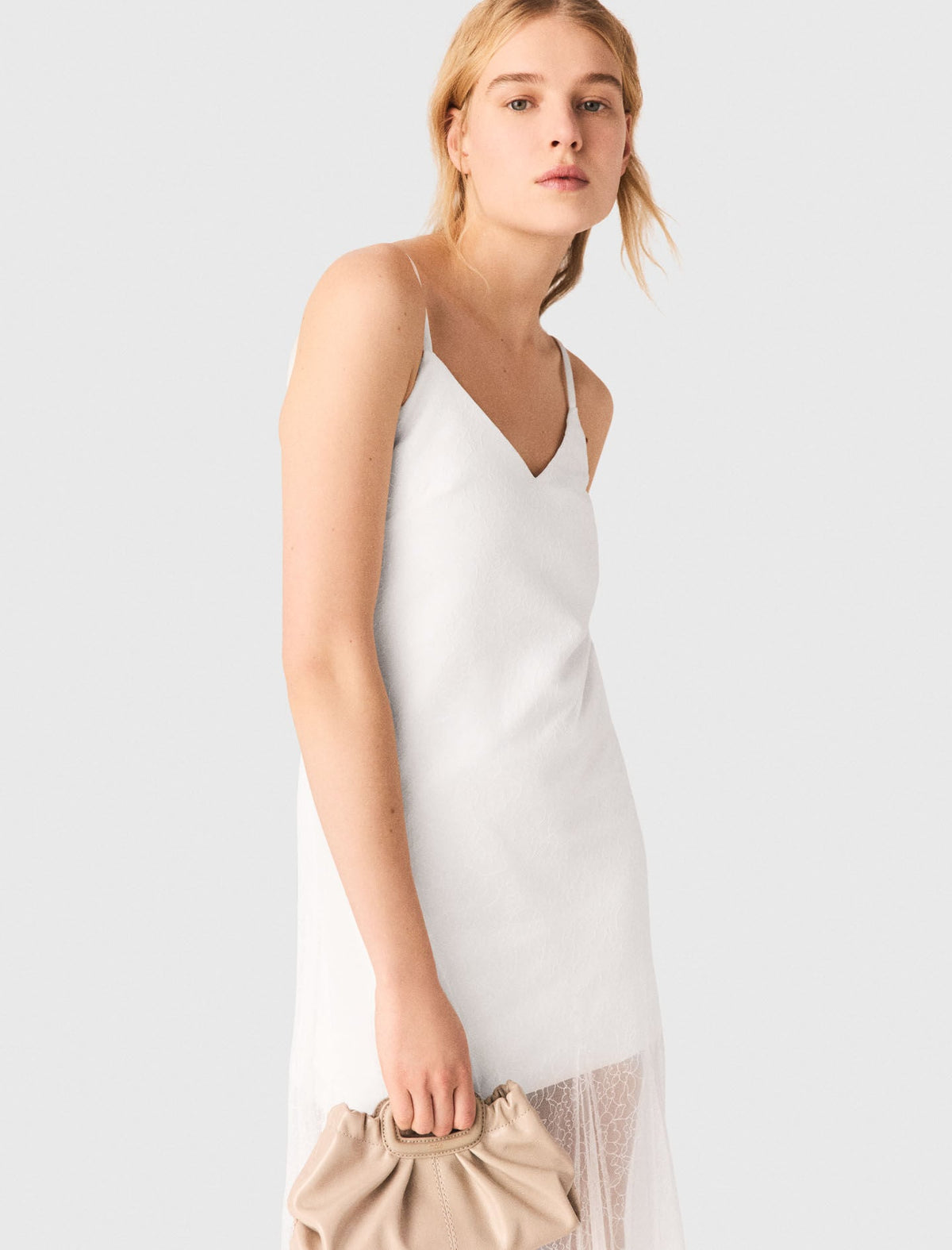 Taffeta and lace dress | Maje