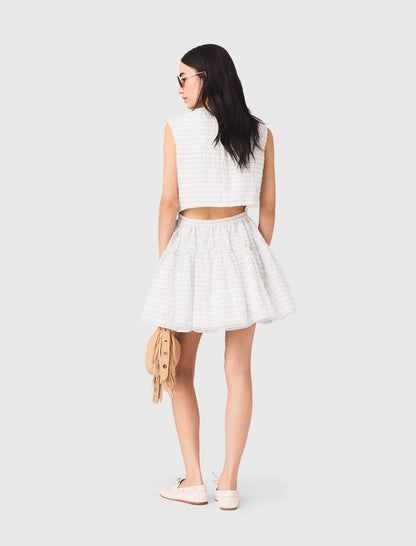 Short flared open-back dress | Maje