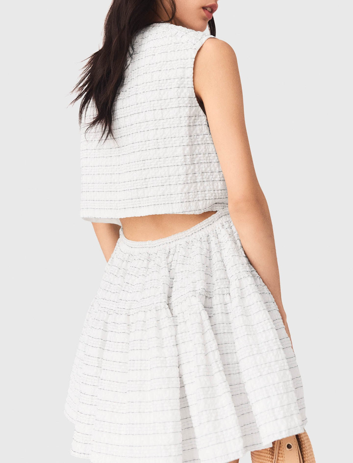 Short flared open-back dress | Maje