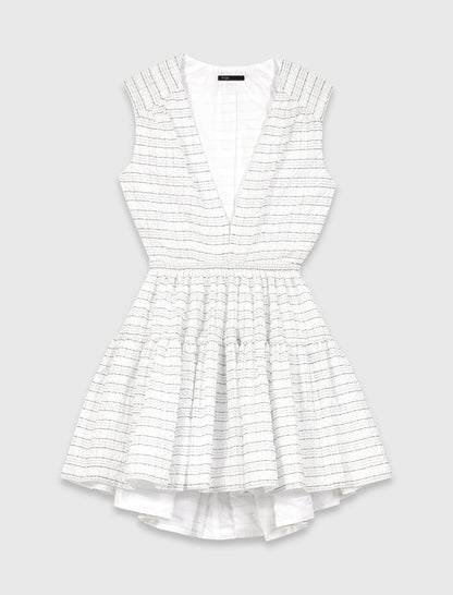 Short flared open-back dress | Maje