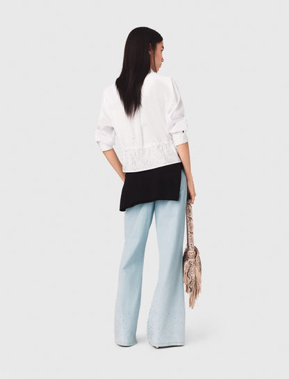 Cotton shirt with rhinestones | Maje