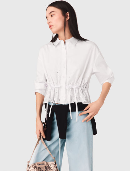 Cotton shirt with rhinestones | Maje