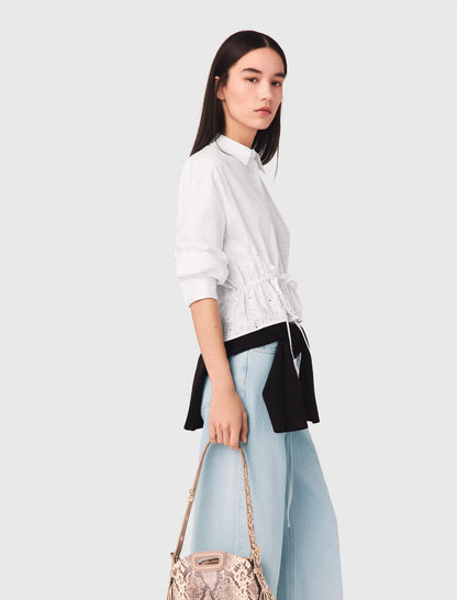 Cotton shirt with rhinestones | Maje