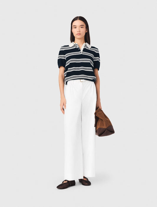 Wide-leg cotton trousers | Maje
