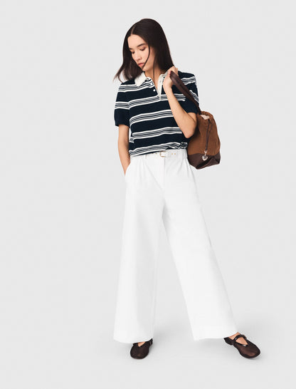 Wide-leg cotton trousers | Maje