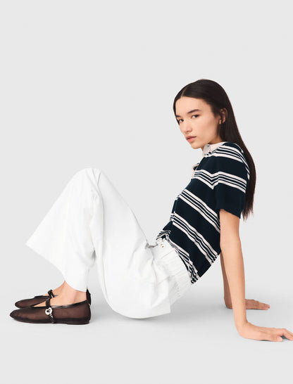 Wide-leg cotton trousers | Maje