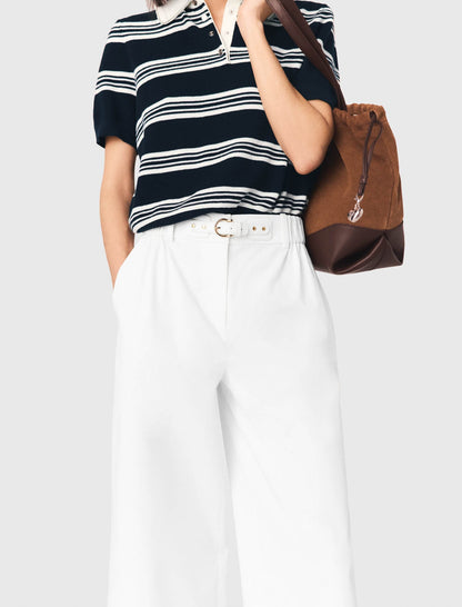 Wide-leg cotton trousers | Maje