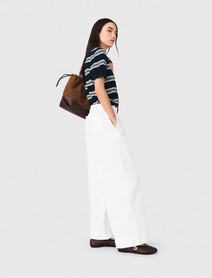 Wide-leg cotton trousers | Maje