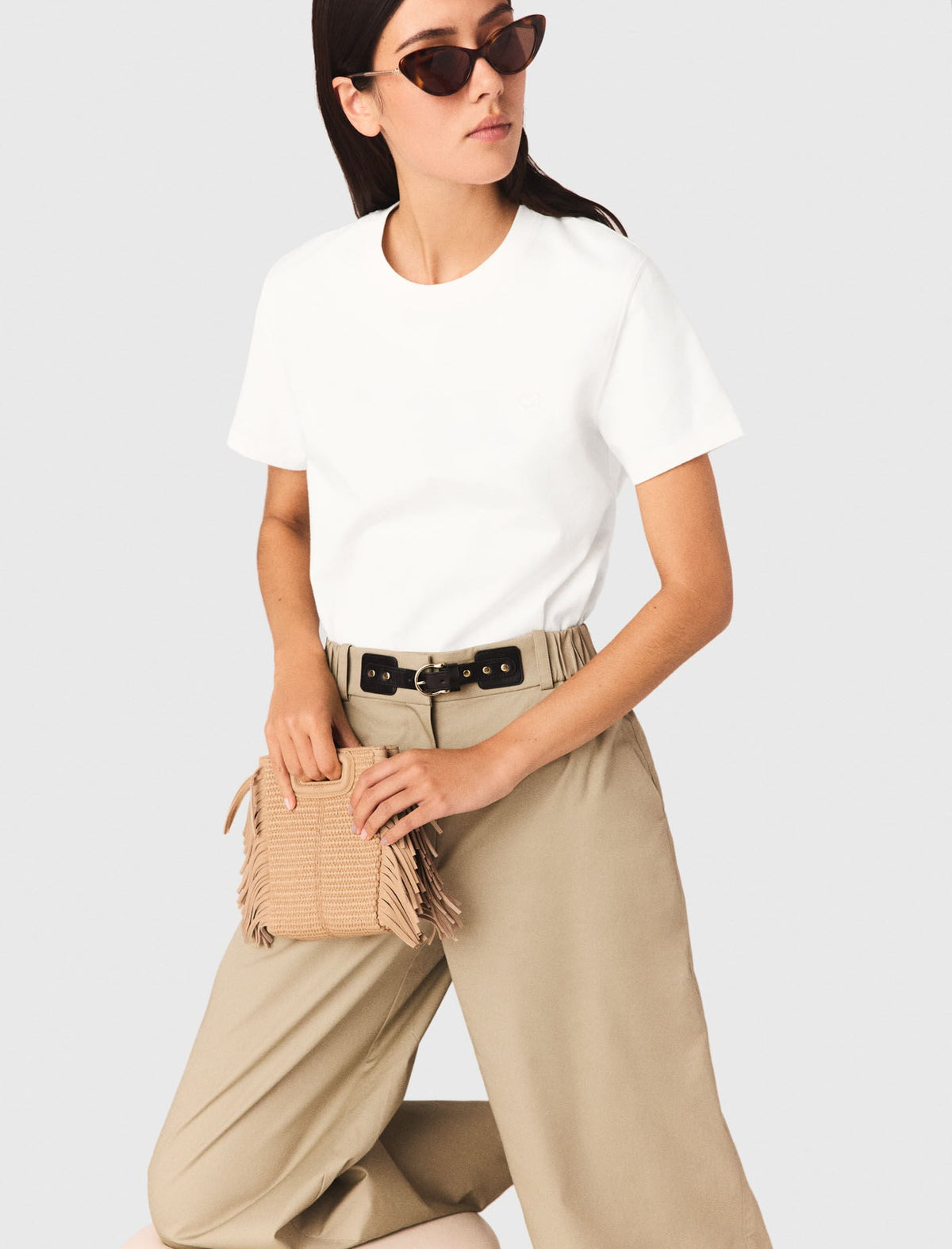 T-shirt with small embroidered logo | Maje