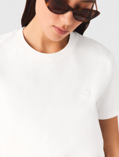 T-shirt with small embroidered logo | Maje