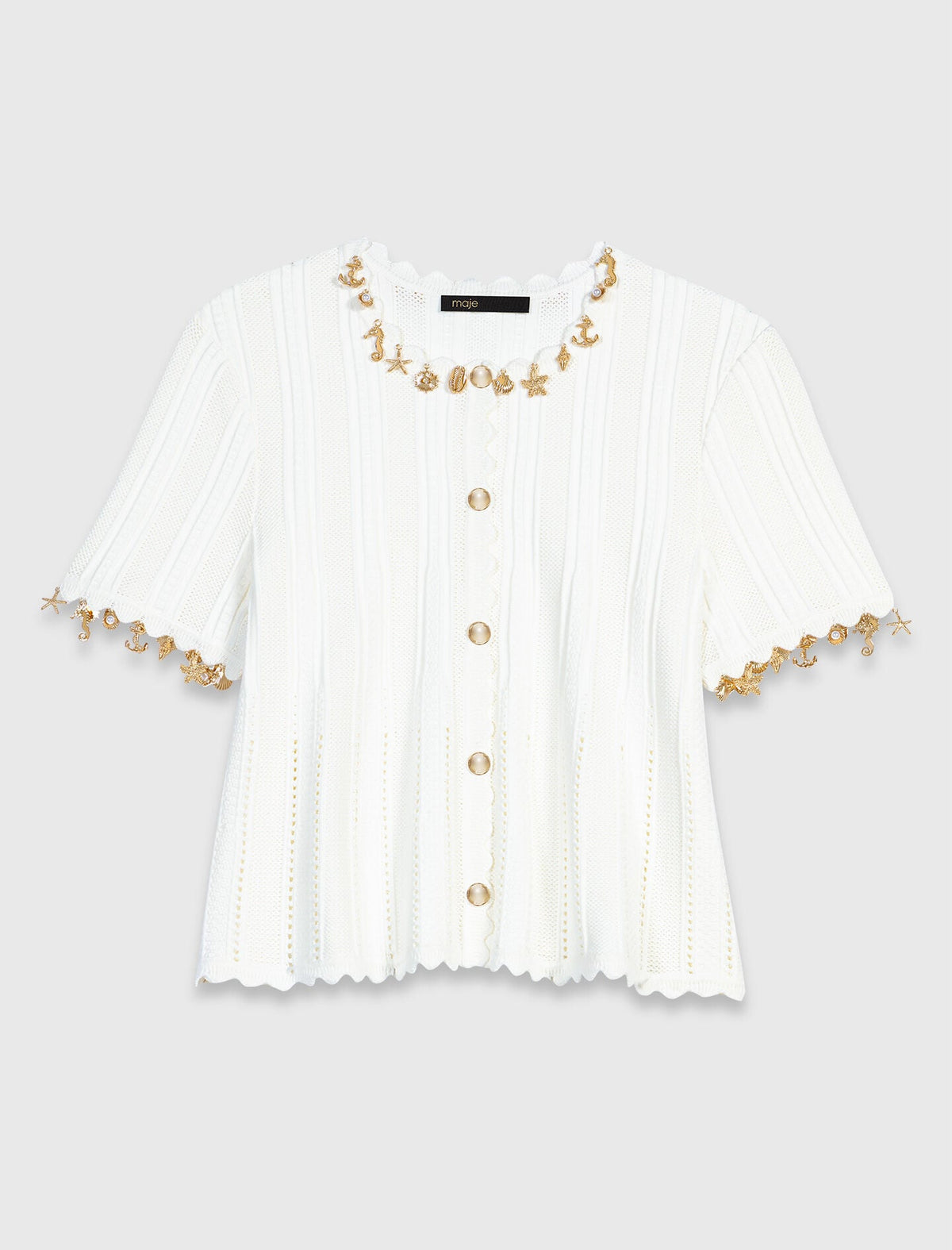 Gold jewellery cardigan | Maje