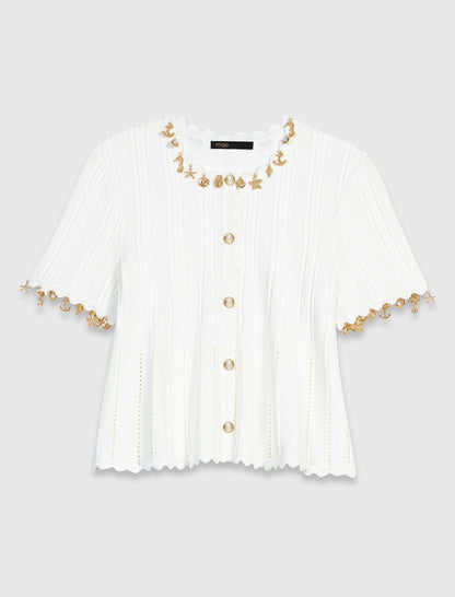 Gold jewellery cardigan | Maje