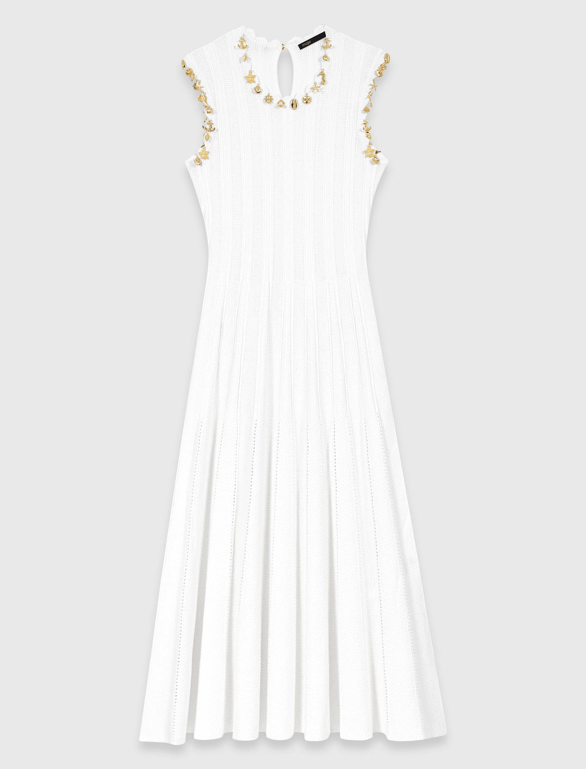 Knit dress with gold jewellery | Maje