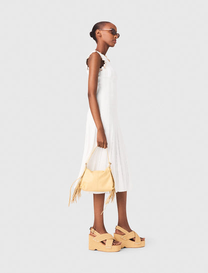 Knit dress with gold jewellery | Maje