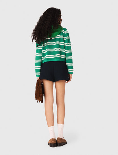 Cropped striped polo sweater | Maje