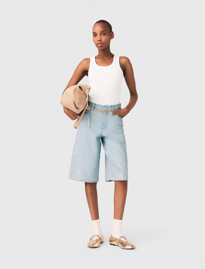 Rhinestone Bermuda shorts | Maje