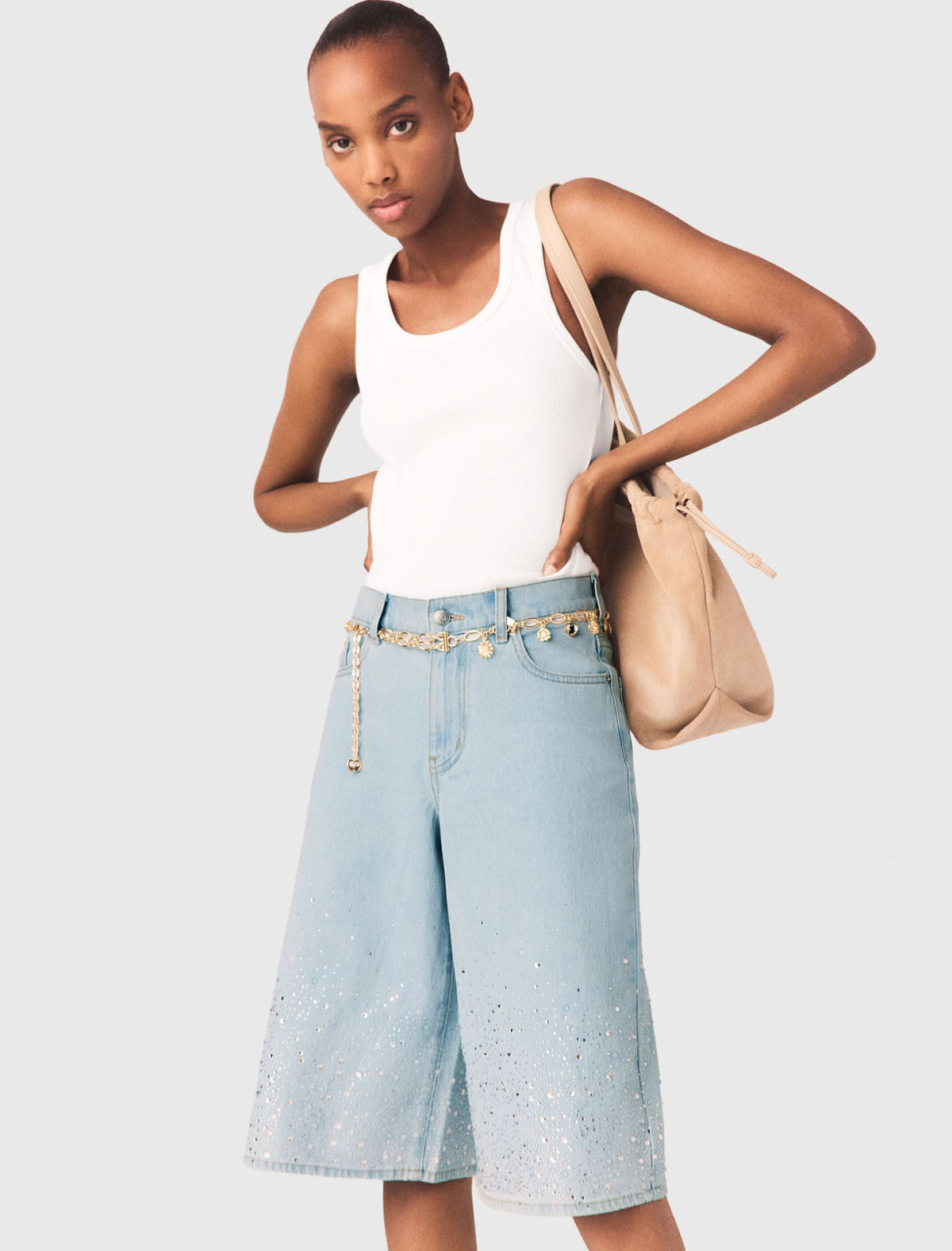 Rhinestone Bermuda shorts | Maje