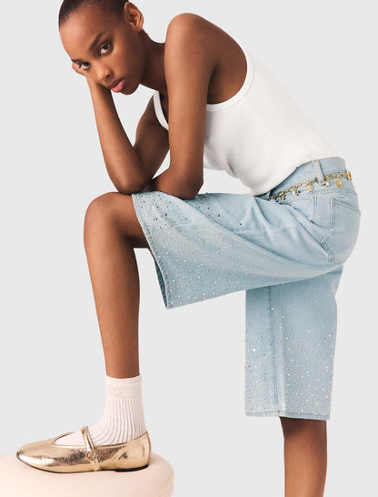Rhinestone Bermuda shorts | Maje