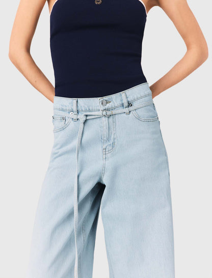 Wide-leg rhinestone jeans | Maje