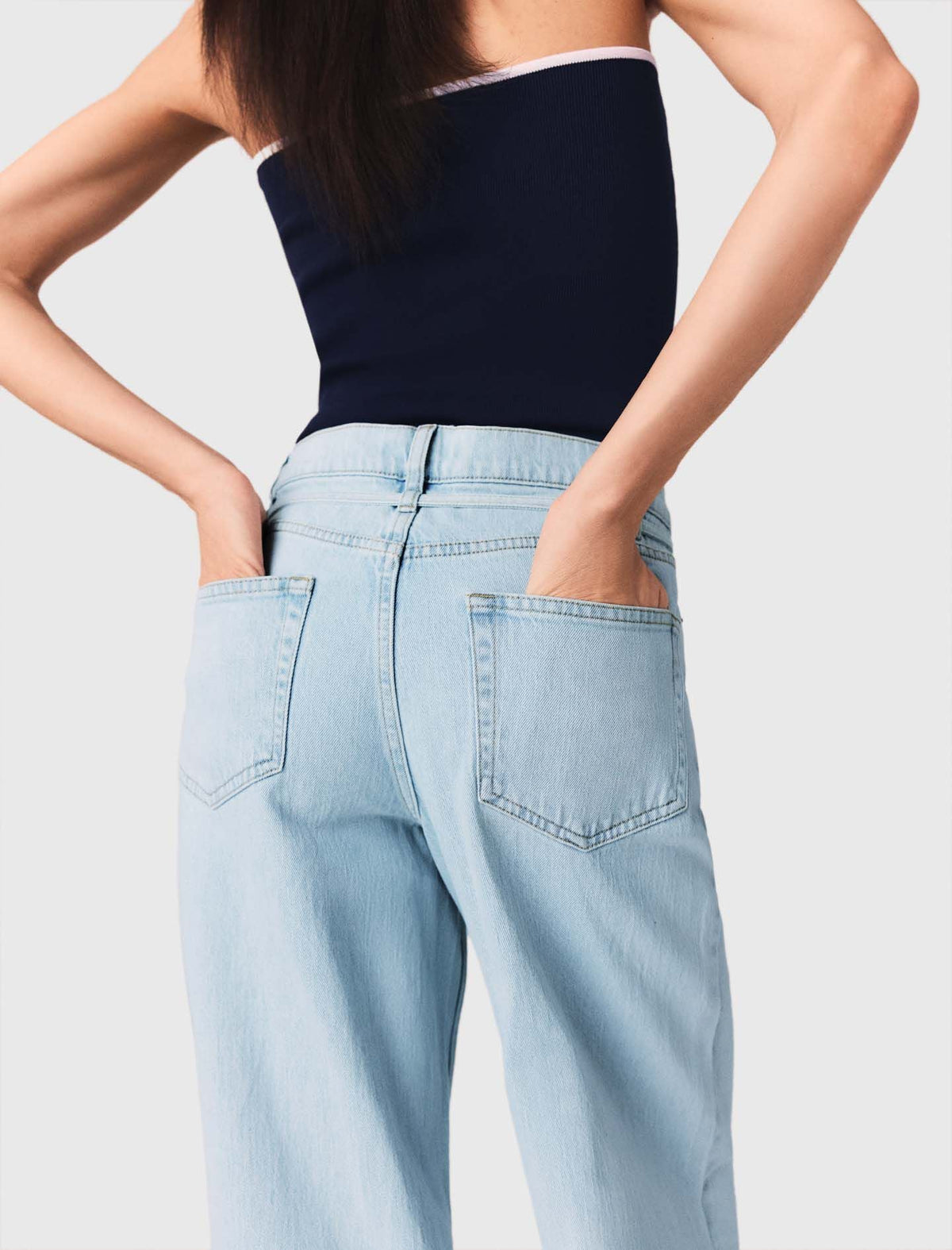 Wide-leg rhinestone jeans | Maje