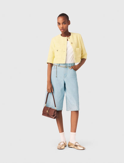 Short-sleeved tweed jacket | Maje