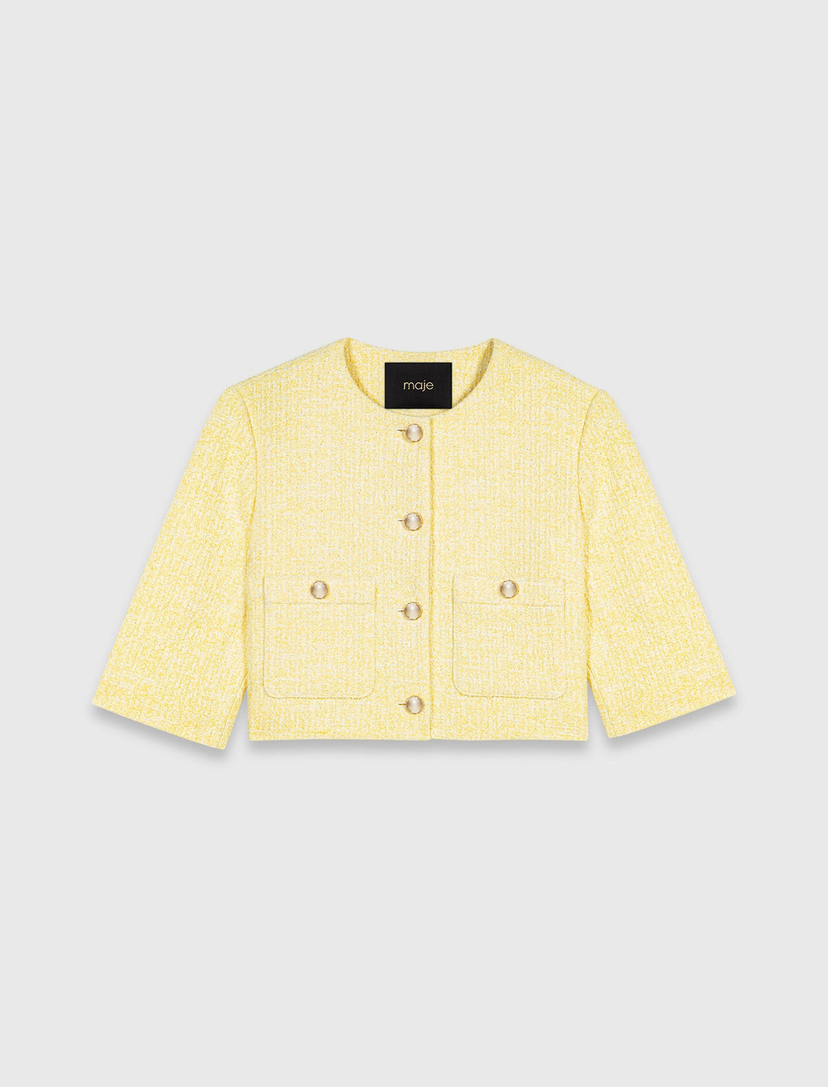 Short-sleeved tweed jacket | Maje