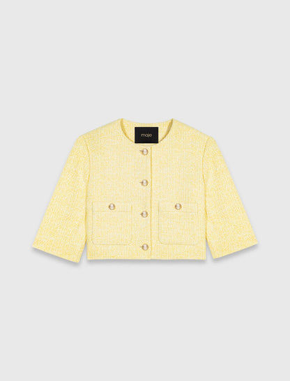 Short-sleeved tweed jacket | Maje