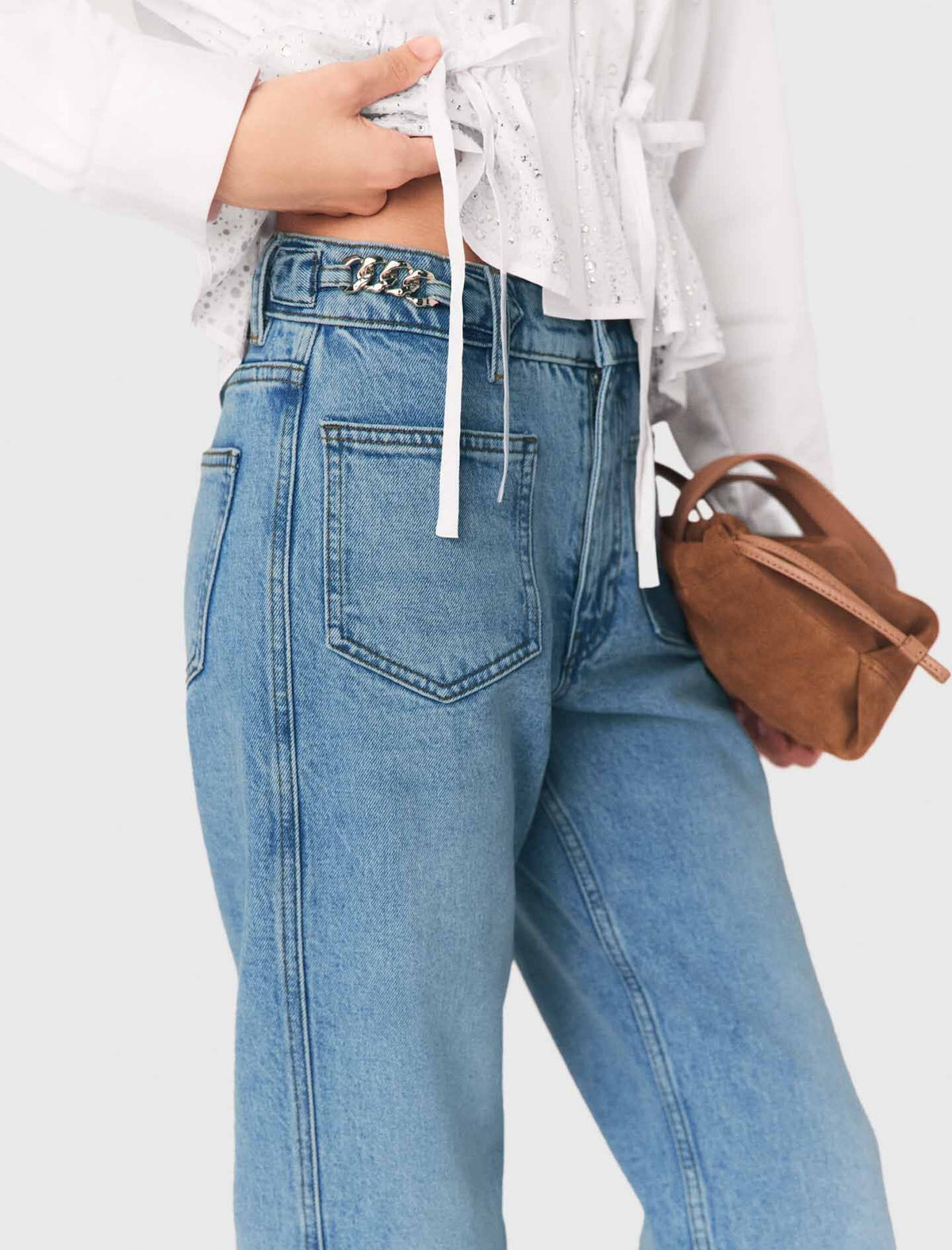 Straight jeans with chains | Maje