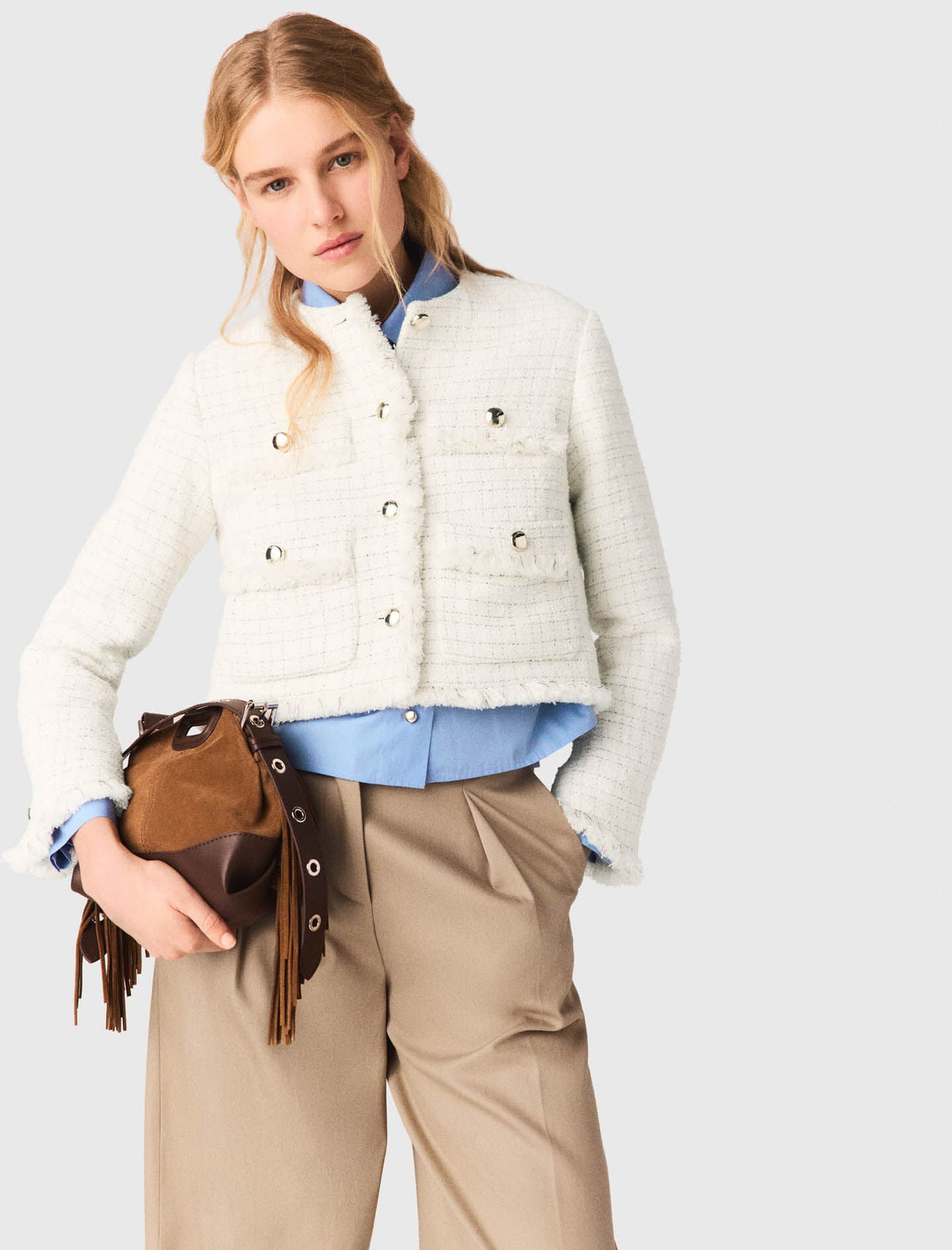 Cropped tweed jacket | Maje