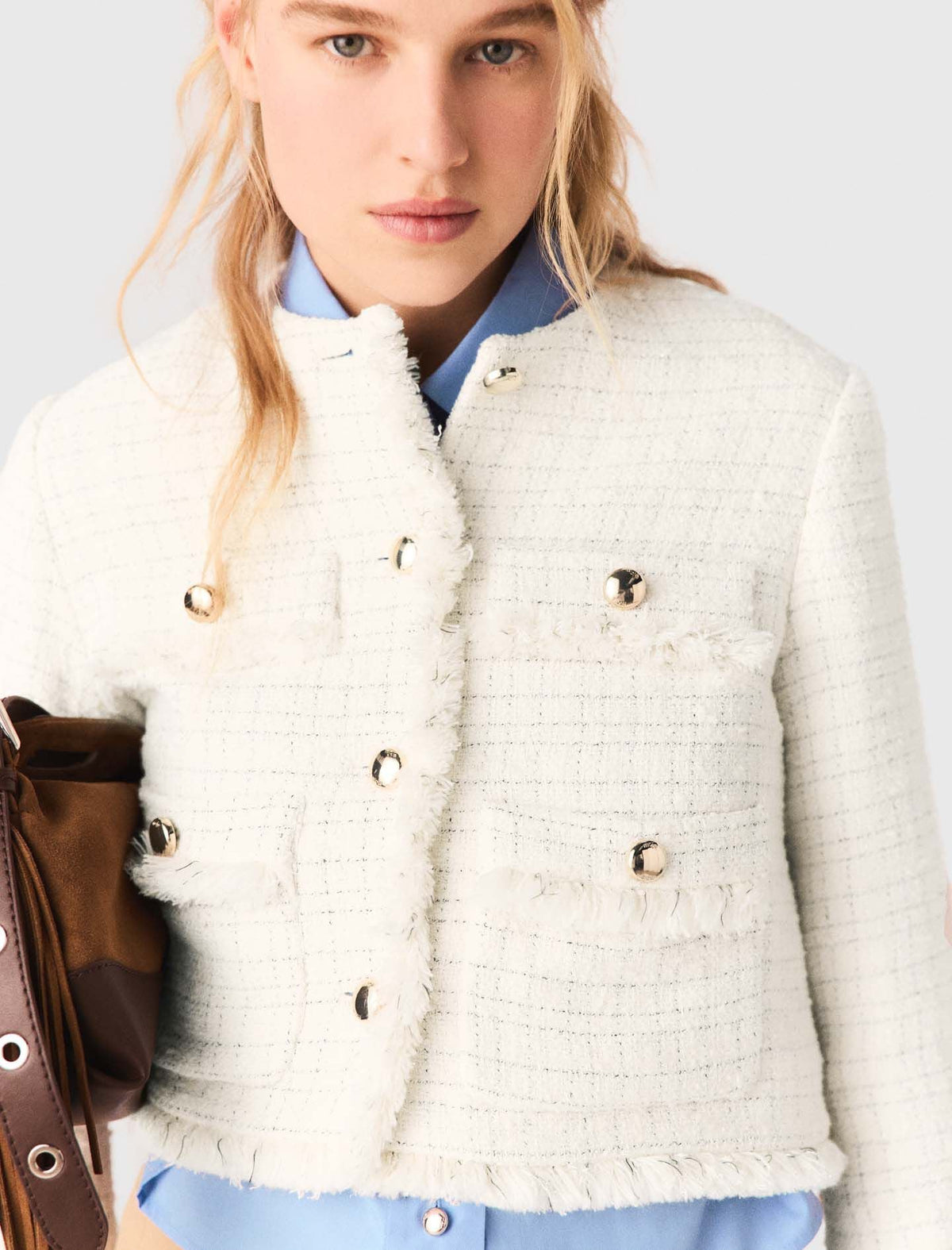 Cropped tweed jacket | Maje