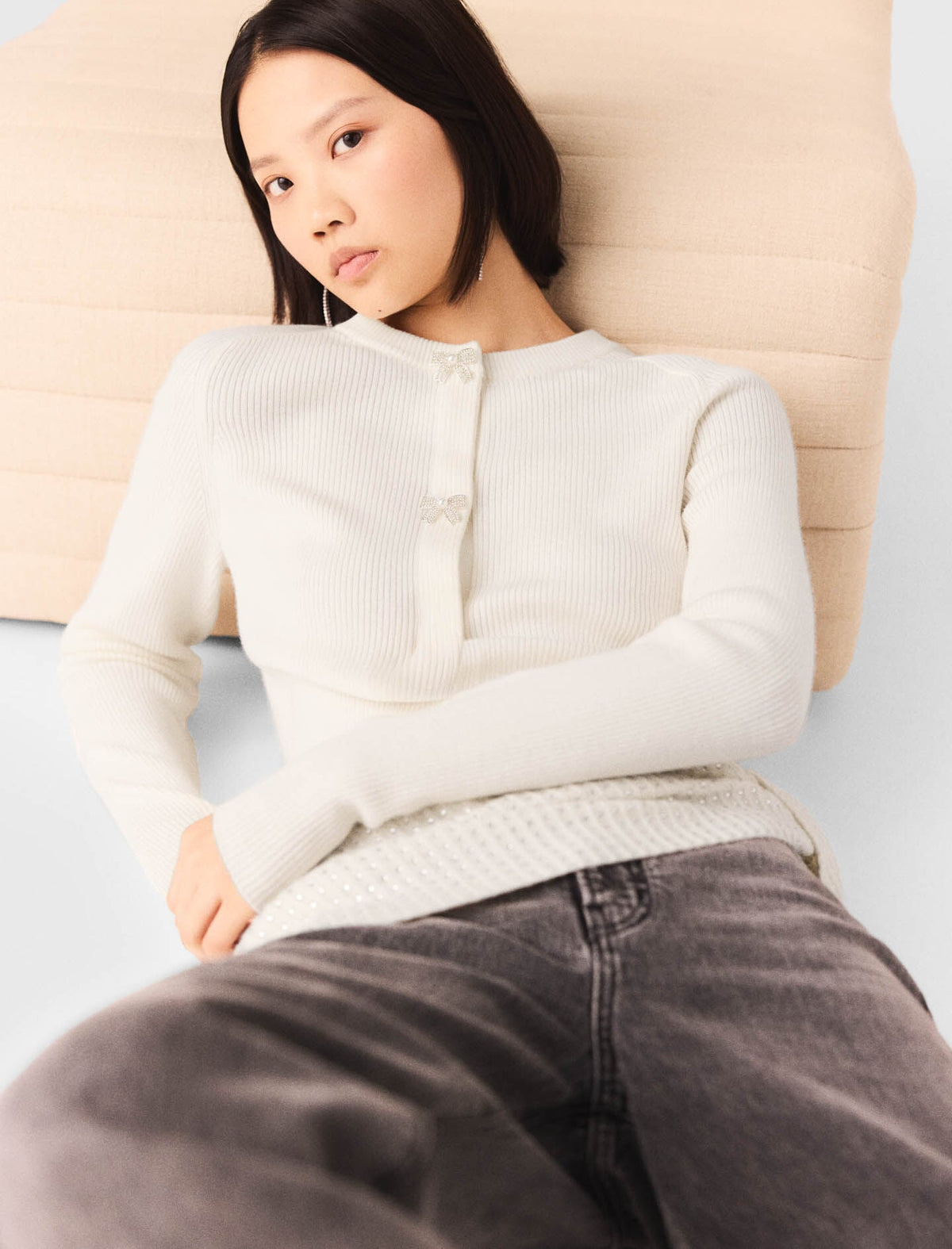 Bow jewellery button cardigan | Maje