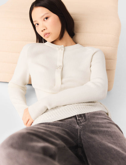 Bow jewellery button cardigan | Maje