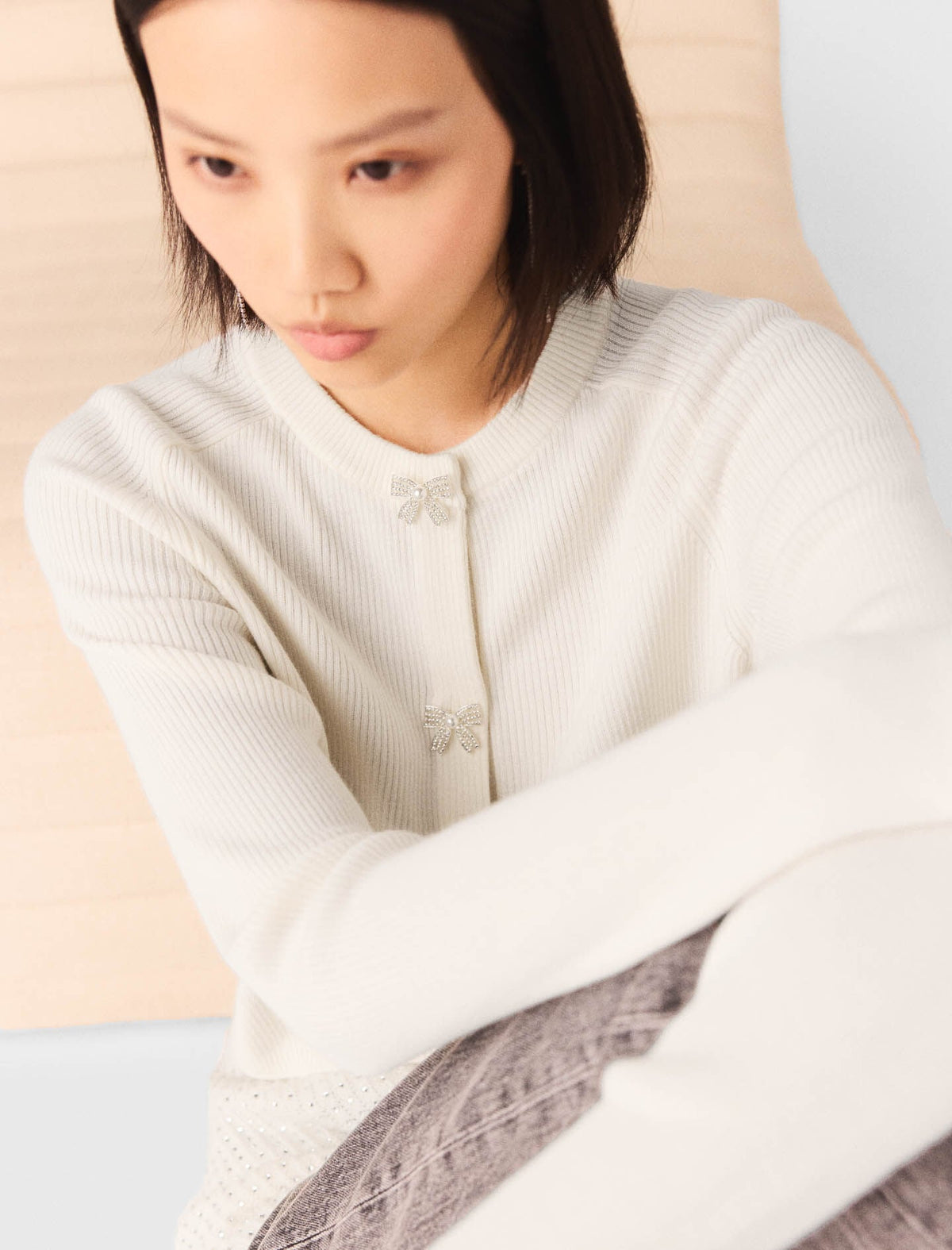 Bow jewellery button cardigan | Maje