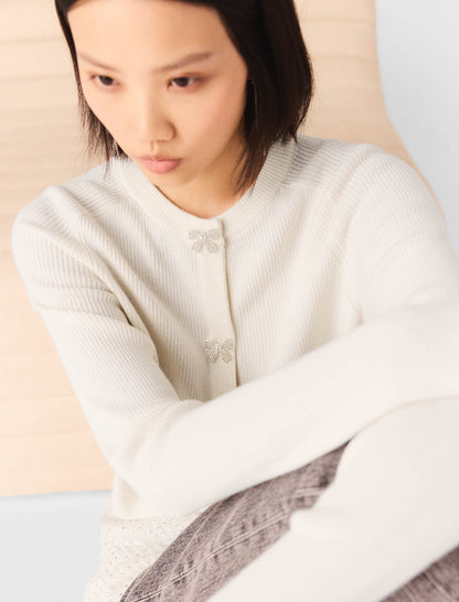 Bow jewellery button cardigan | Maje