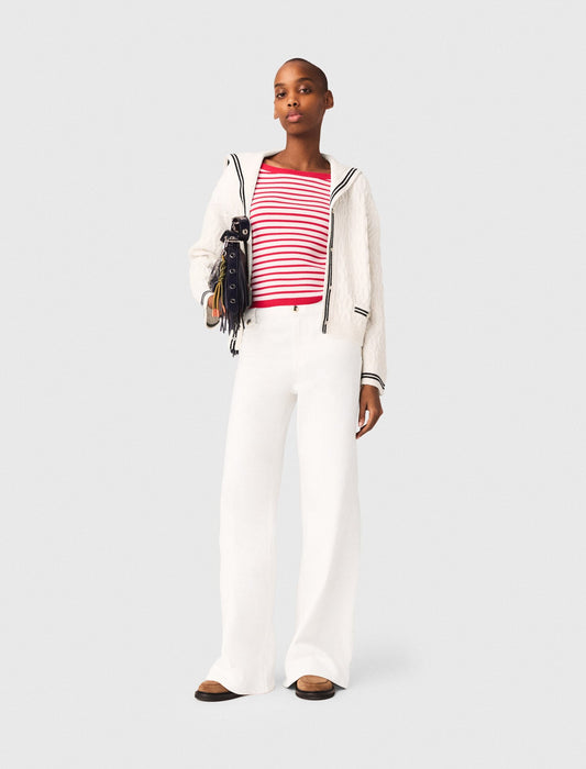 Cable-knit boat neck cardigan | Maje