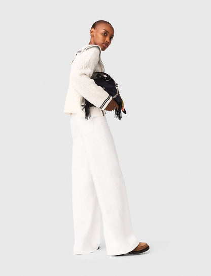 Cable-knit boat neck cardigan | Maje