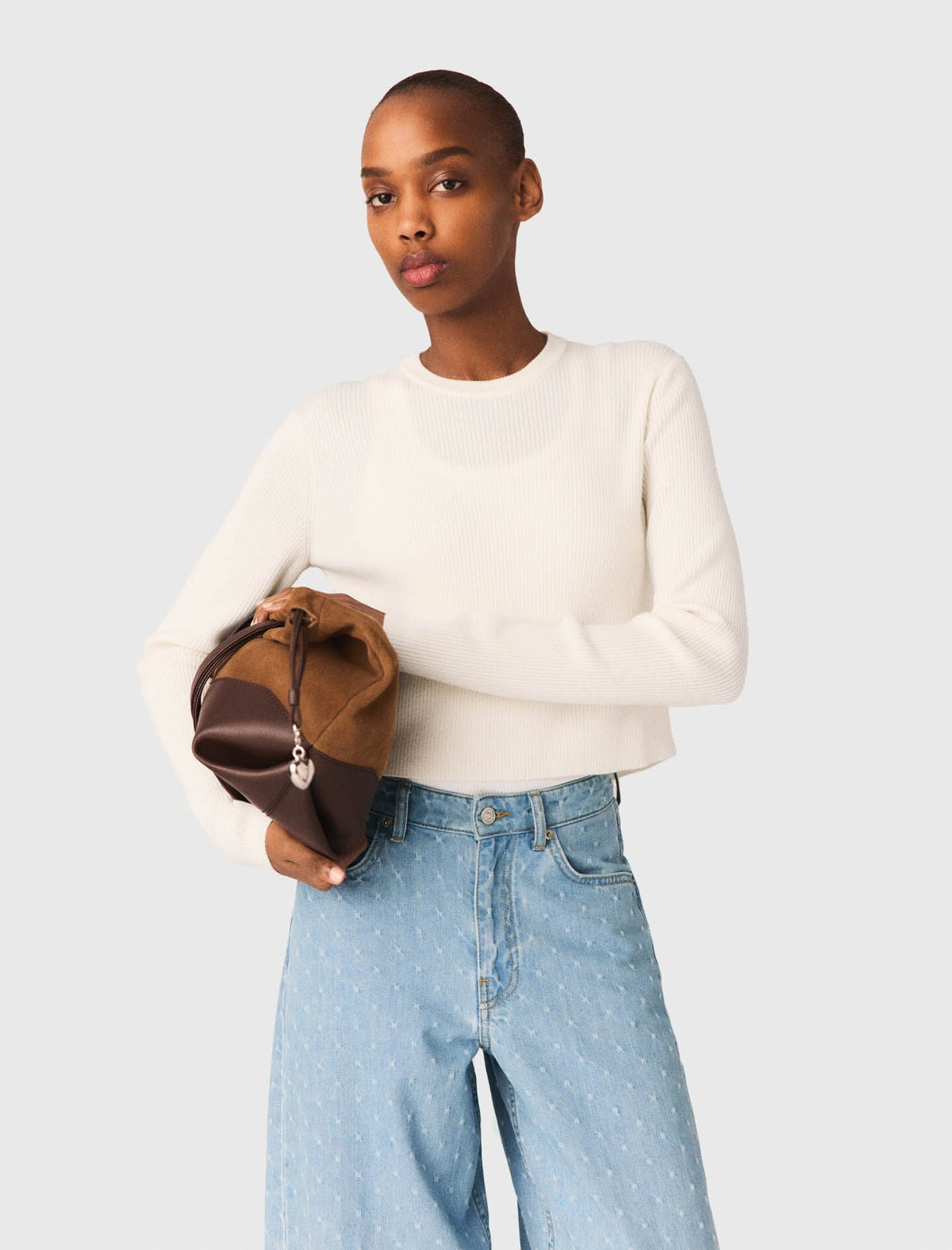 Sweater with jewelled buttons | Maje
