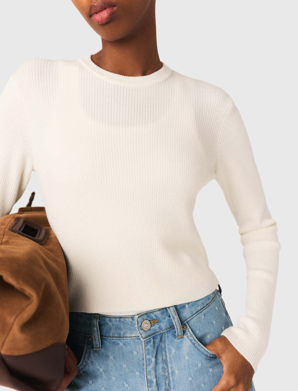Sweater with jewelled buttons | Maje