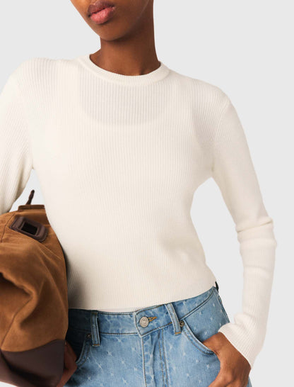 Sweater with jewelled buttons | Maje