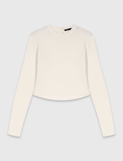 Sweater with jewelled buttons | Maje