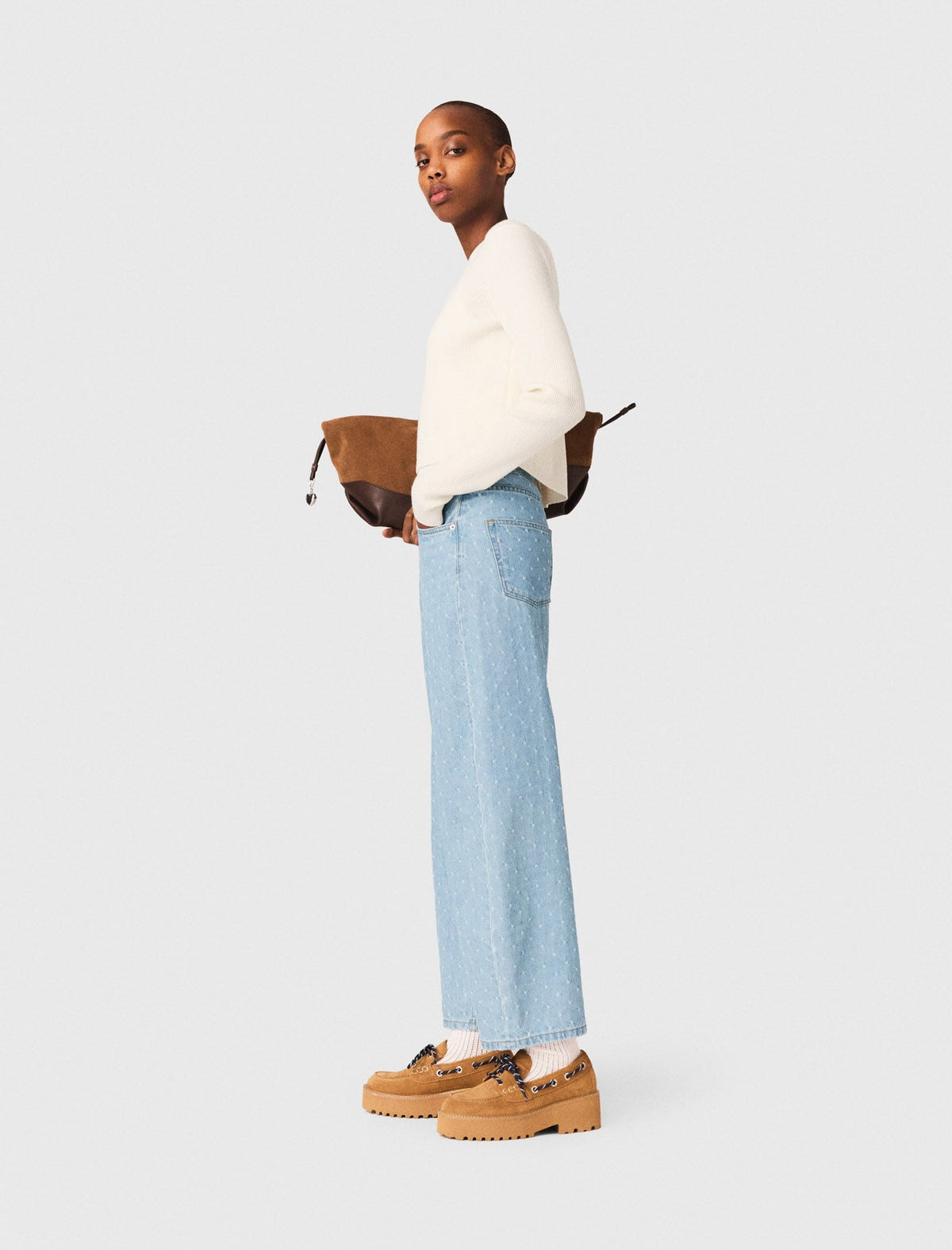 Sweater with jewelled buttons | Maje