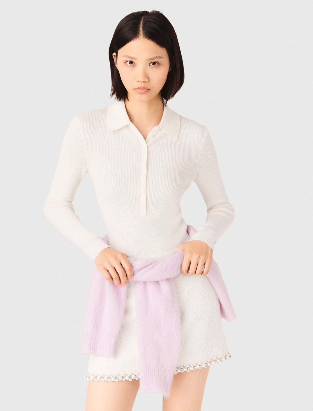 Ribbed polo sweater | Maje