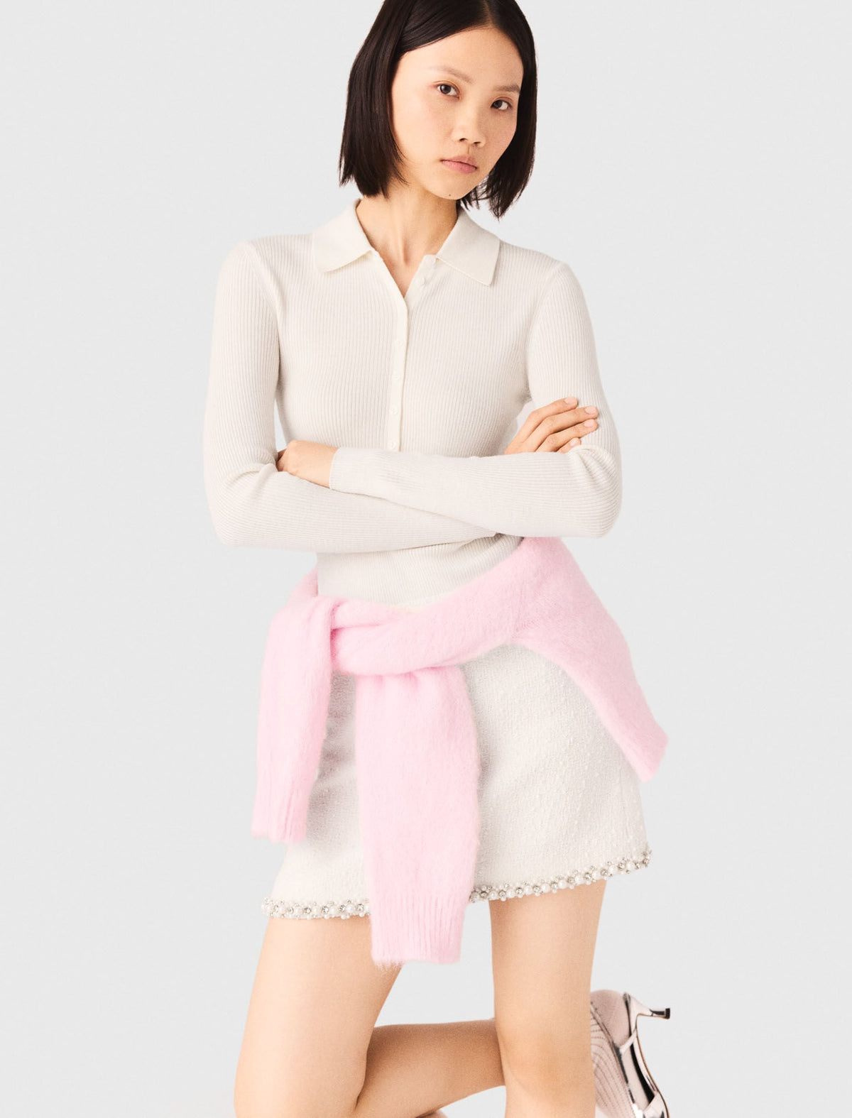 Ribbed polo sweater | Maje