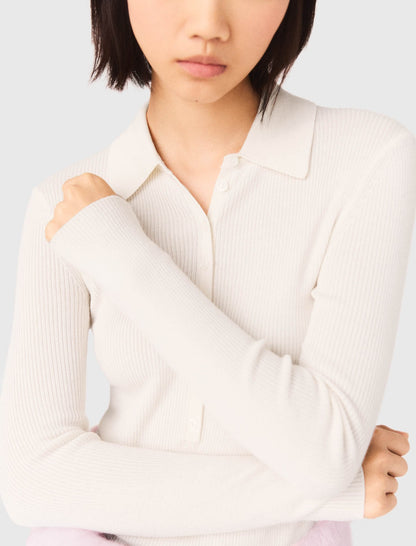 Ribbed polo sweater | Maje
