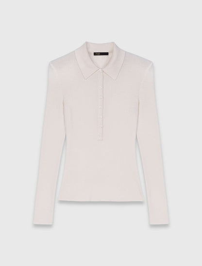 Ribbed polo sweater | Maje