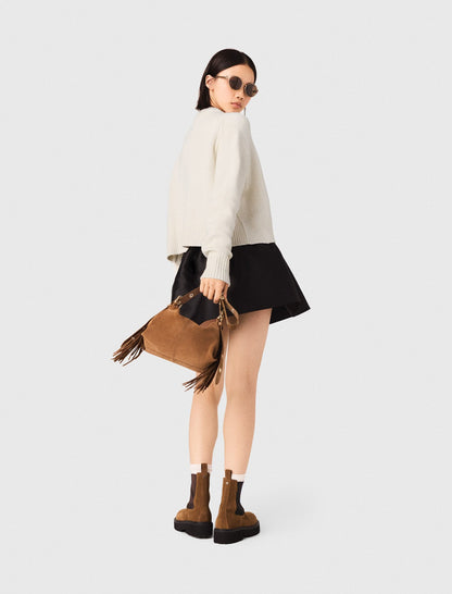 Sweater with floral brooch | Maje