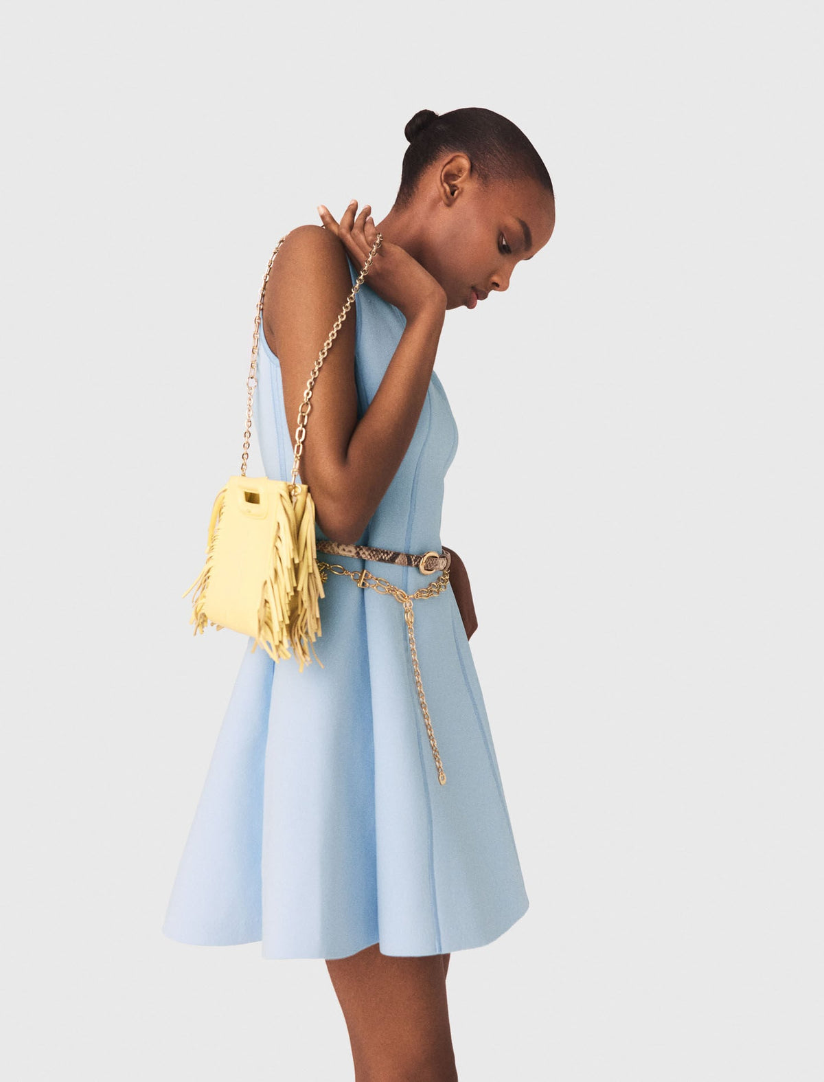 Matte crackled leather M Mini bag | Maje