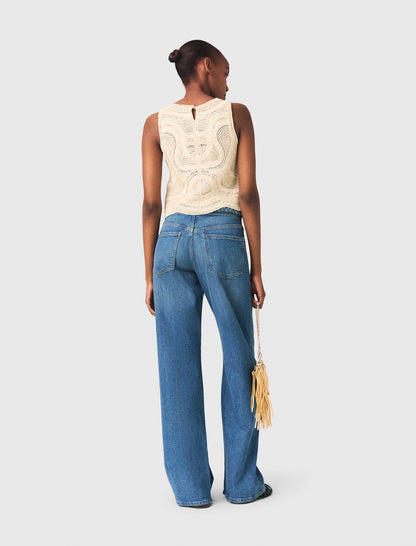 Sleeveless crochet-knit top | Maje
