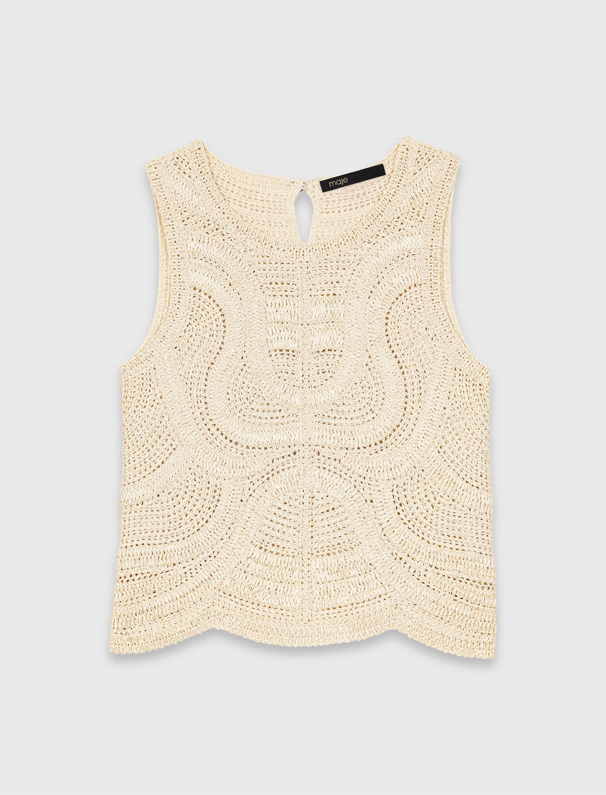 Sleeveless crochet-knit top | Maje
