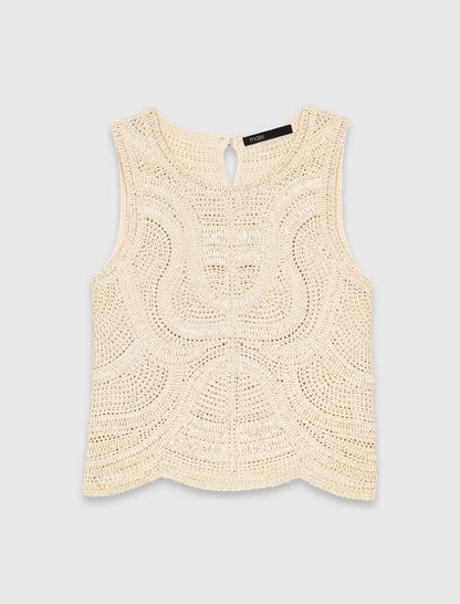 Sleeveless crochet-knit top | Maje